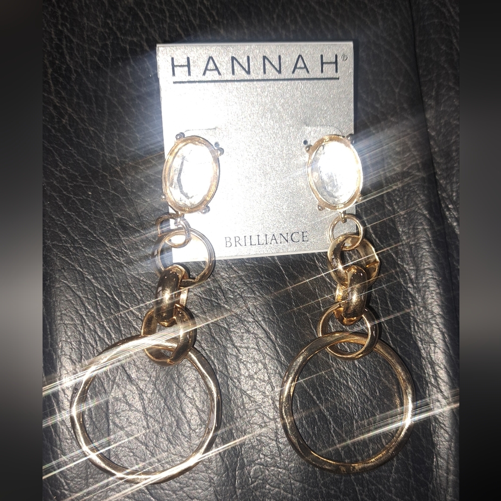 Hannah Brillance: Gold Hoop Dangle Earrings